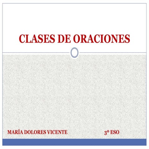 Clases de oraciones