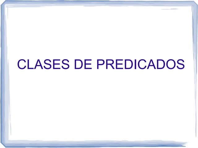 Clases de predicado