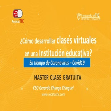 ¿Cómo desarrollar clases virtuales en la Institución Educativa? en tiempo de ...
