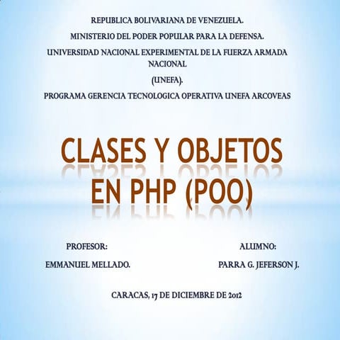 Clases y objetos en php (poo)