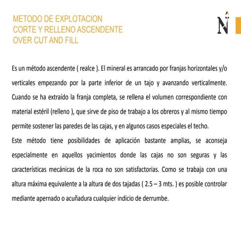 clase XIV- corte y relleno ascendente, descendente, minado sin rieles.pptx