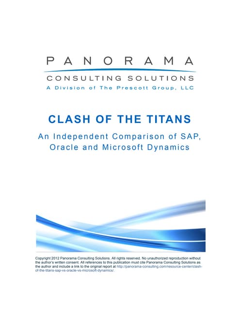 SAP, Oracle, MS Dynamics. Market share and KPIs