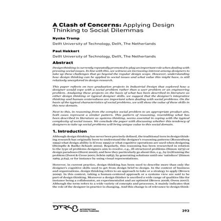 A Clash of Concerns: Applying Design Thinking to Social Dilemmas 