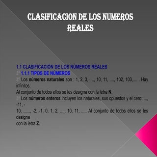 Clasifiacion de los numeros