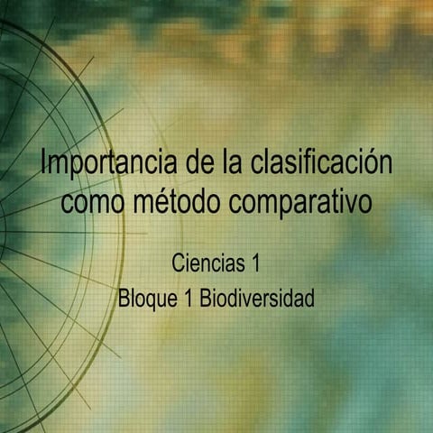 Importancia de la clasificación como método comparativo