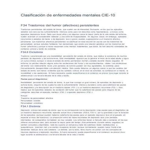 Clasificación de enfermedades mentales cie