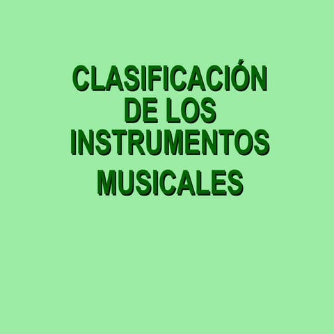 Clasificación de instrumentos