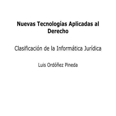 Clasificación de la informática jurídica