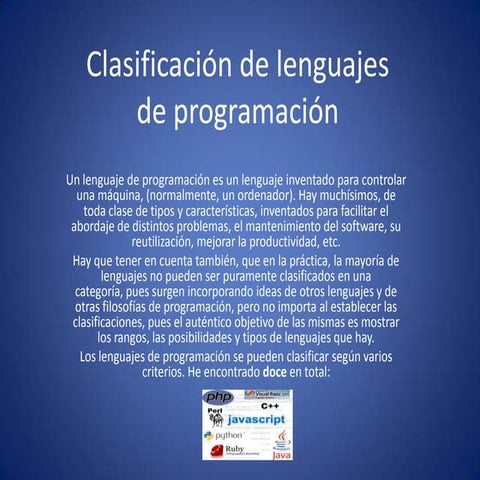 Clasificación de lenguajes de