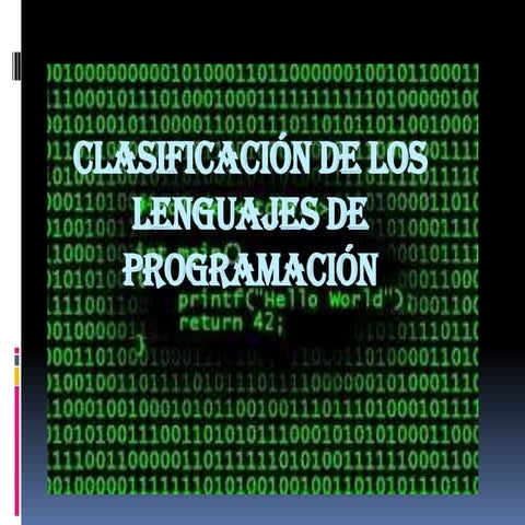 Clasificación de los lenguajes de programación