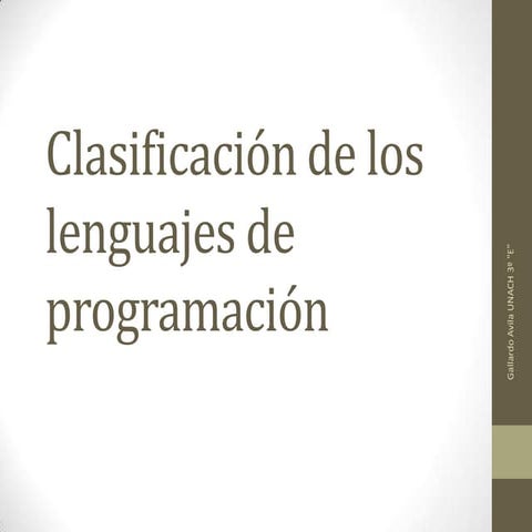 Clasificación de los lenguajes de programación