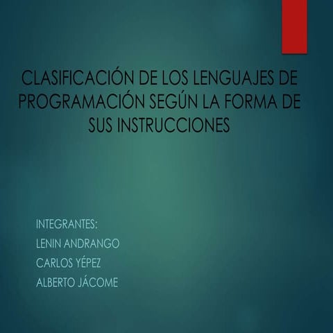 Clasificacion de los lenguajes de programacion