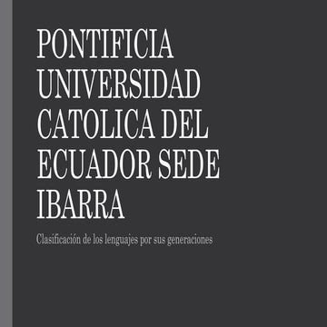 Clasificación de los lenguajes por sus generaciones