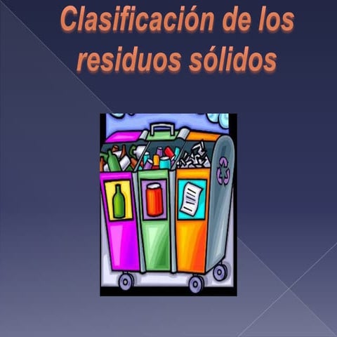Clasificación de los residuos sólidos