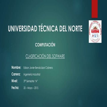 Clasificación del Software - Javier Benalcázar