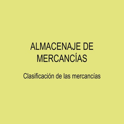 Clasificación de mercancías
