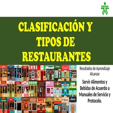 CLASIFICACIÓN restaurantes.pptx TIPOS DE RESTAUARNTES INTERNACIONALES