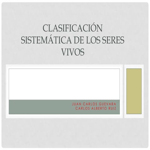 Clasificación sistemática de los seres vivos