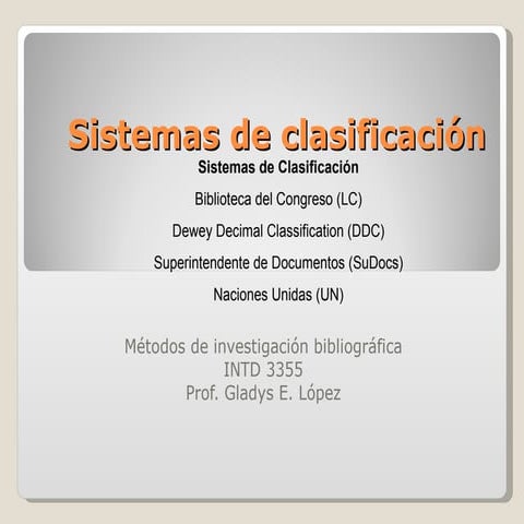 Sistemas de Clasificacion