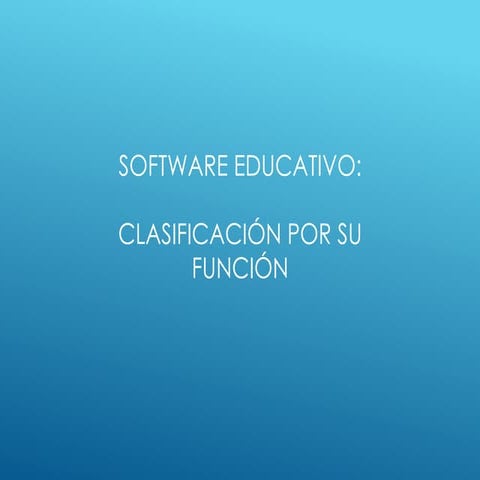 Clasificacion software educativo