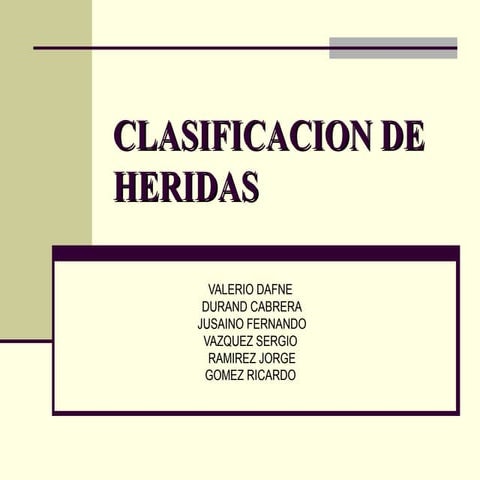 Clasificacion de heridas