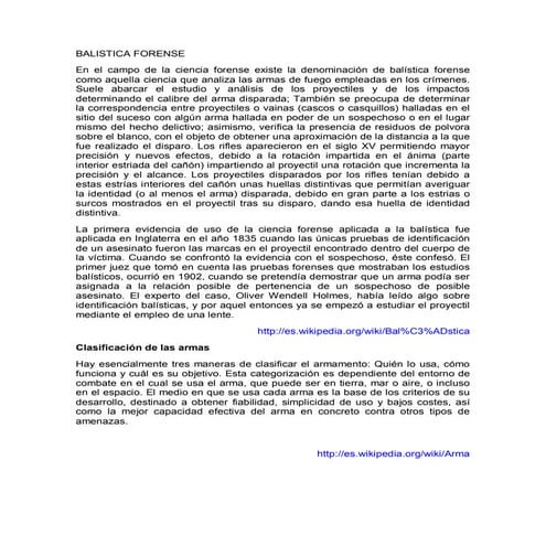 Clasificacion de las armas