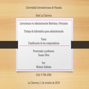 Clasificacion de las computadoras