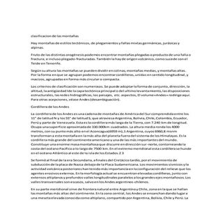 Clasificacion de las montañas