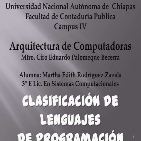 Clasificacion de lenguajes de programacion martha