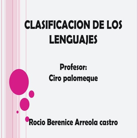 Clasificacion de los lenguajes