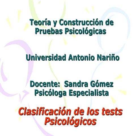 Clasificacionde los tests psicologicos