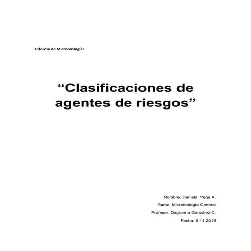 Clasificaciones de agentes de riesgo