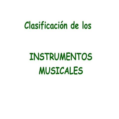 Clasificación de instrumentos en familias 