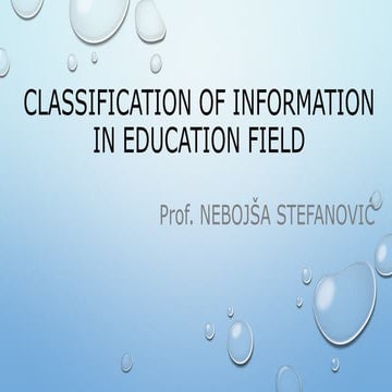 Clasify information in education field