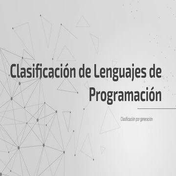 Clasificación de lenguajes de programación por generación
