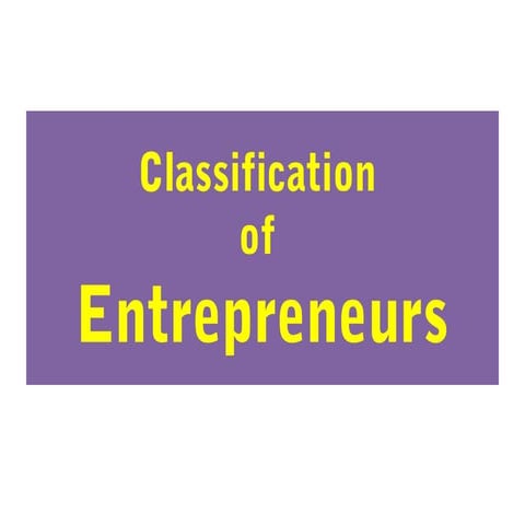 Class 4-classification of entrepreneurs