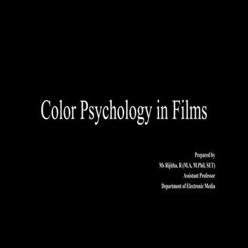color psychology in Films, Importance of Color in movies
