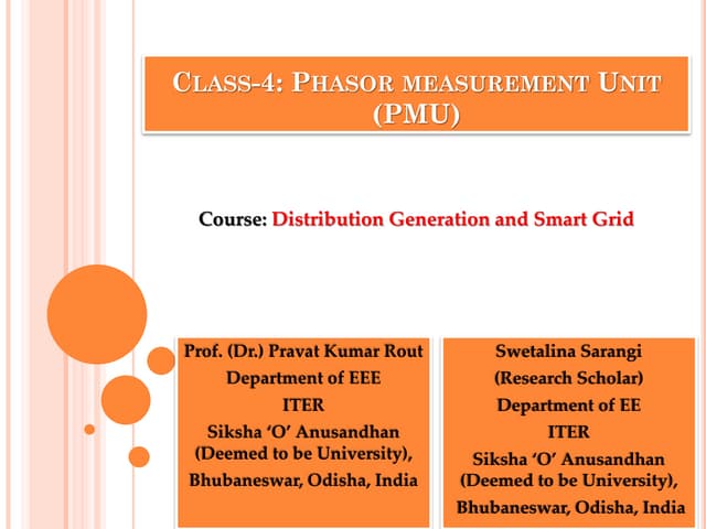  Phasor Measurement Unit (PMU)