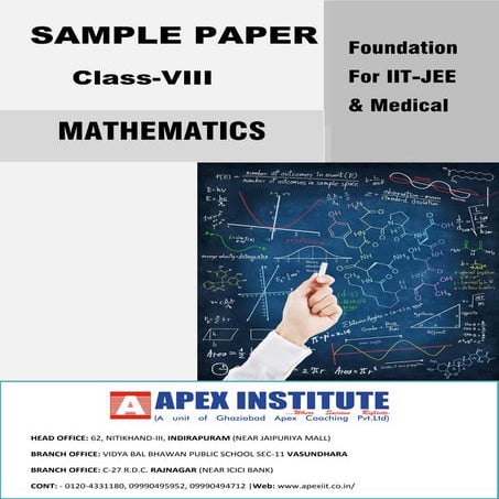 SUMMATIVE ASSESSMENT-II MATHS SAMPLE TEST 
