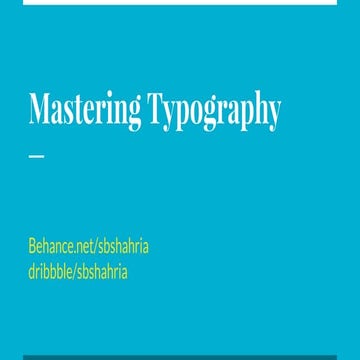Basic to Mastering Typography