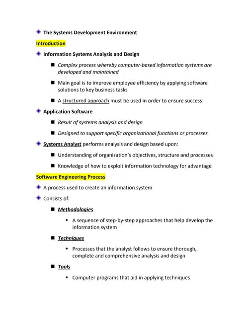 System Analysis and design Class 1