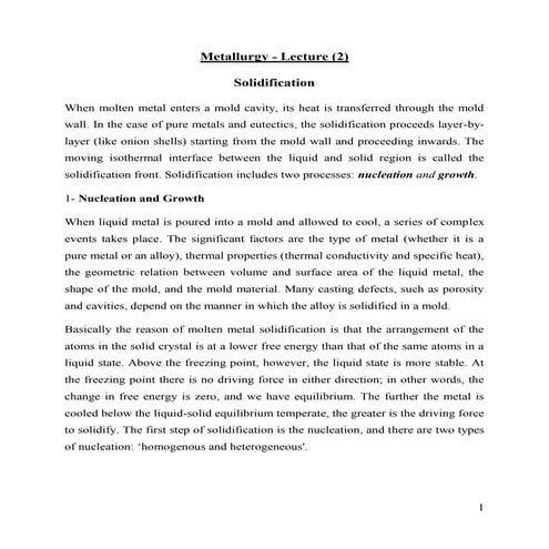 Solidification | PDF