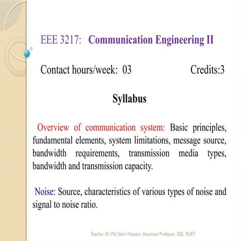 Basic communication system, Design and various technique