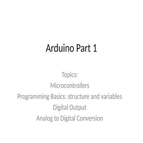 Lesson sample introduction to arduino | PPTX