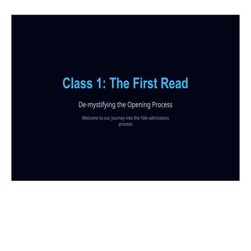A short class about applying to college for high school students ...
