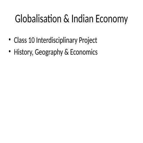 Globalisation and Its Impact on the Indian Economy: Transport, Trade ...