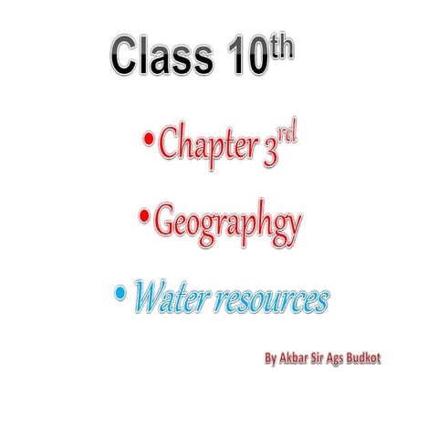 Water resouces ( class 10 ) | PPTX