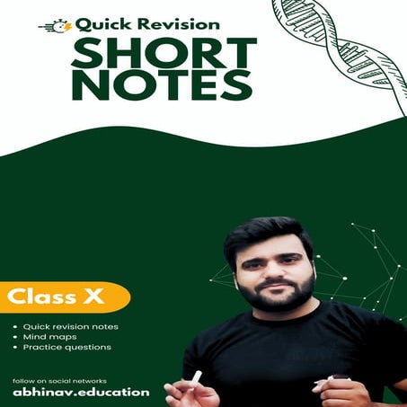 Short Revision Notes for Class 10th CBSE Science (by Abhinav Gaur K.)