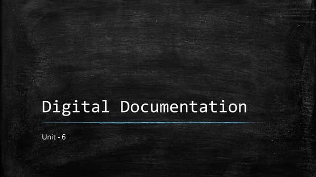 Class 10 Unit - 6 Digital Documentation.pptx