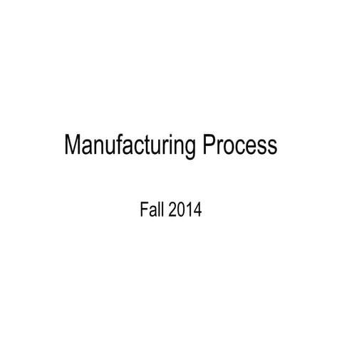 Manuctg Process
